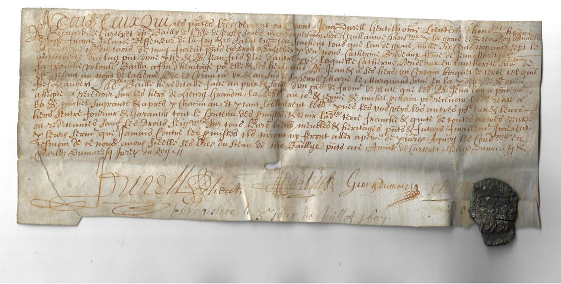 1697 Vellum Manuscript Isle of Jersey (1 of 1)