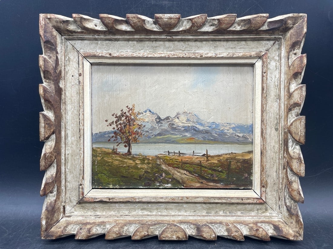 Antique German Folk Art Paining Framed (1 of 6)