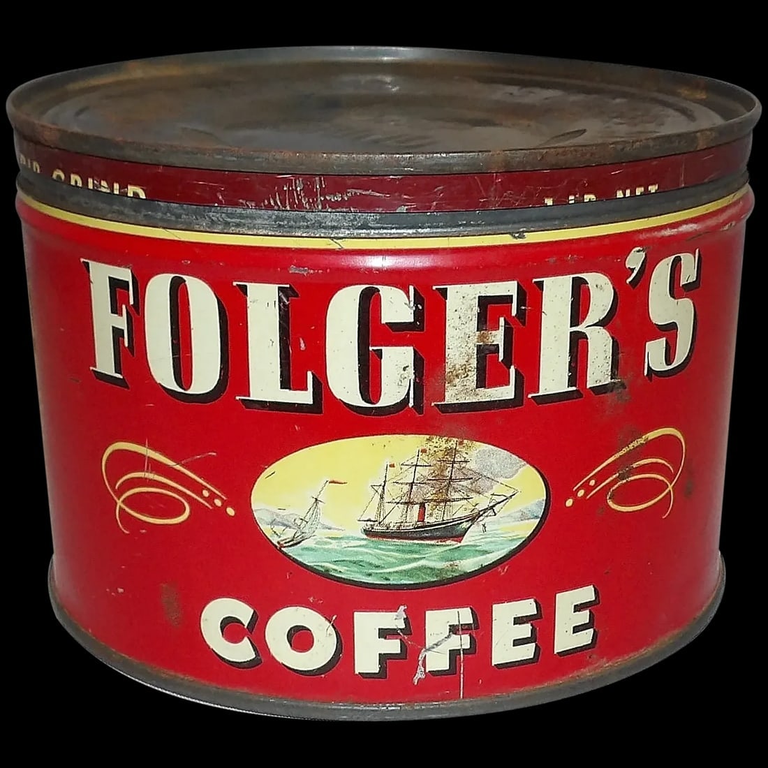 1930’s Folger’s 1 pound Coffee Tin (1 of 7)