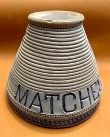 White's Pottery Utica, New York, Stoneware Match Safe