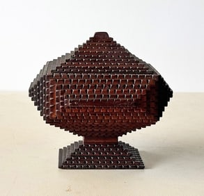 Tramp art pedestal box