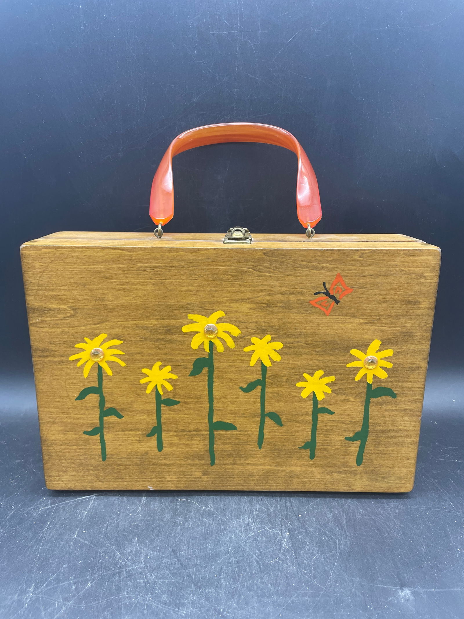 Mod Wood Purse Bakelite Handle (1 of 8)