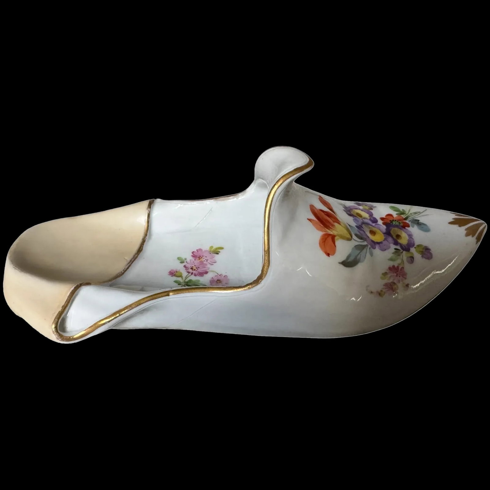 Antique 19th Century Meissen Model of a Slipper: Antique 19th Century Meissen Model of a Slipper Victorian era with this enchanting 19th century Meissen model of a slipper. Crafted by the illustrious Meissen Porcelain, this artifact embodies the ele