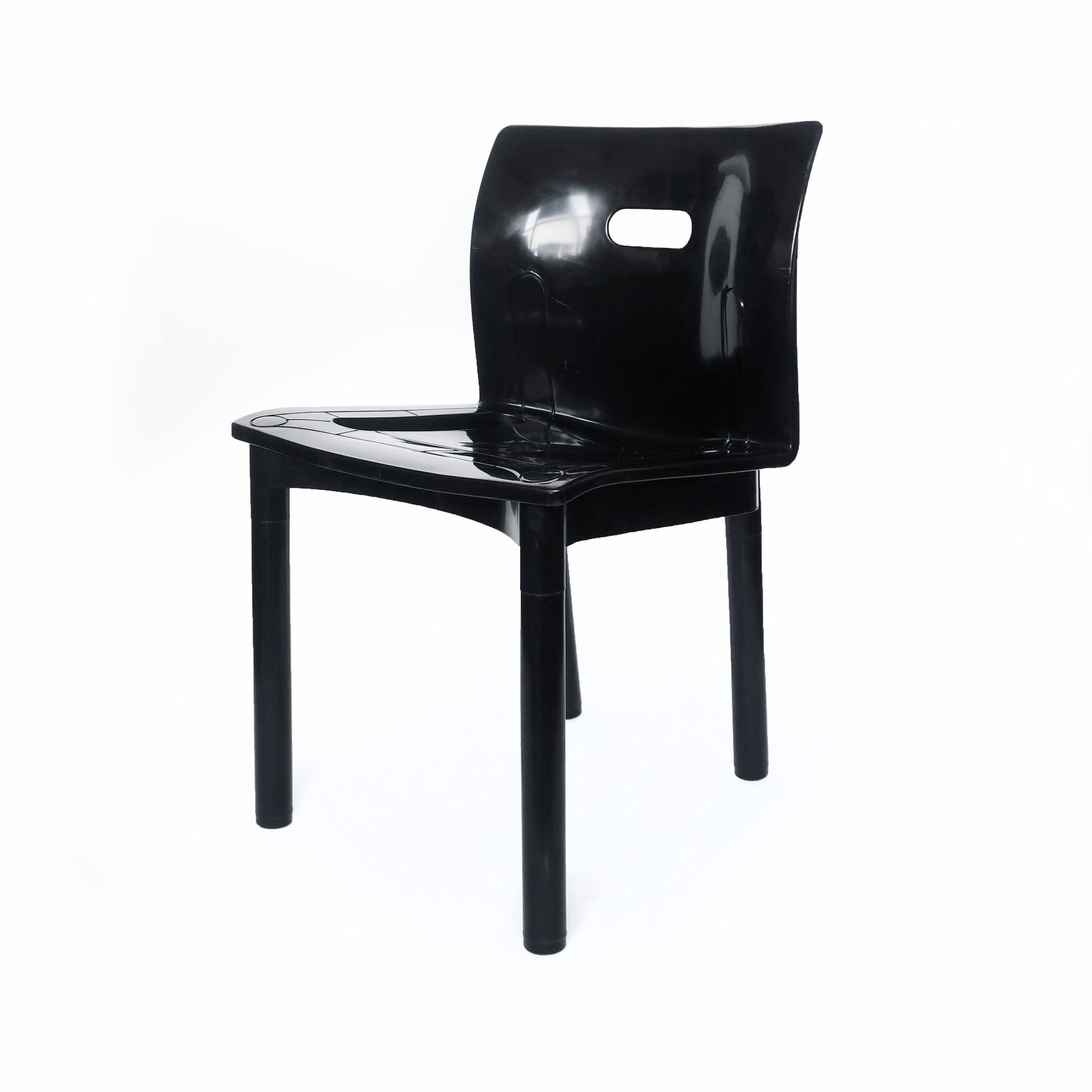 Vintage Black Chair 4870 by Anna Castelli Ferrieri for Kartell (1 of 9)