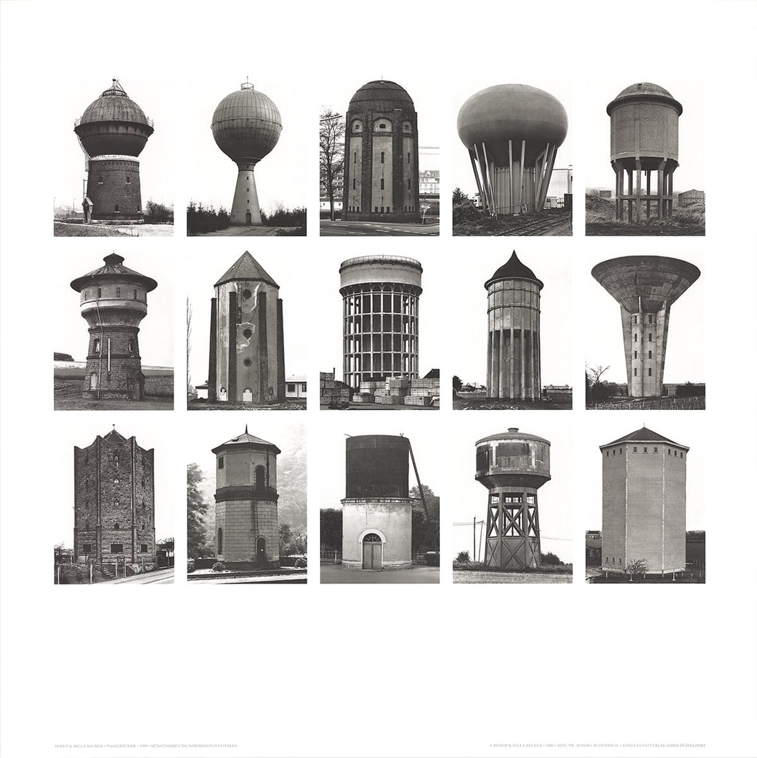 Bernd and Hilla Becher - Water Towers (no text) - 2005 Offset Lithograph 27.5" x 27.5" (1 of 1)