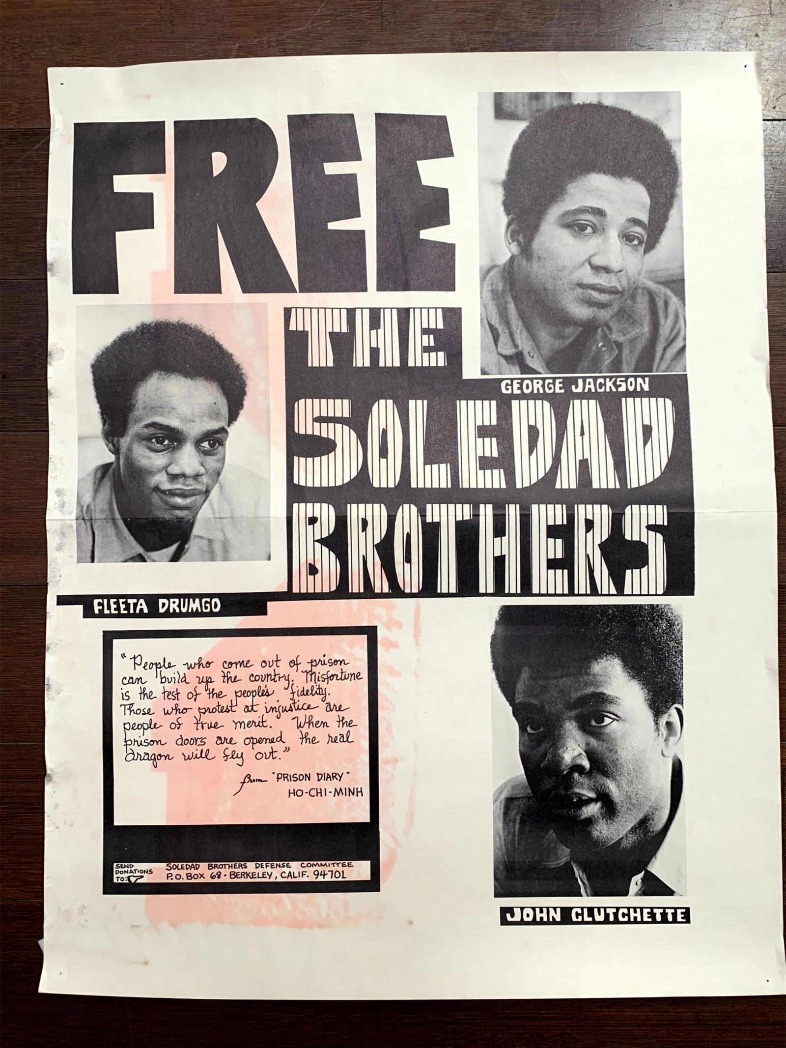 Free the Soledad Brothers - Defense Committee (1970) 17.75x22.5 US Protest Poster (1 of 4)