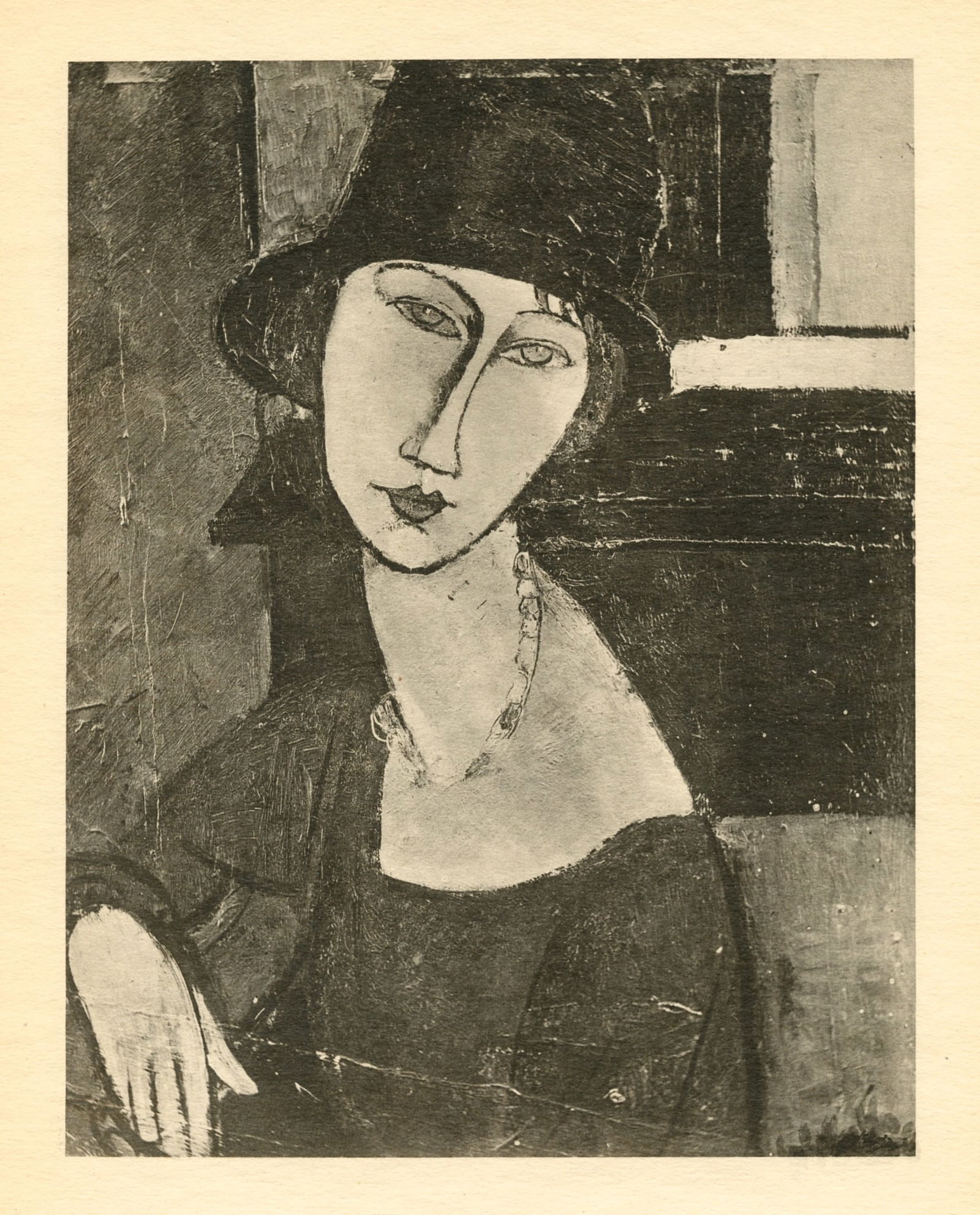 Amedeo Modigliani "La femme de l'Artiste": Medium: collotype (after the painting). Printed in 1926 at the Leon Marotte atelier and published in an edition of 1000 by Editions des Quatre Chemins. Image size: 7 3/4 x 6 inches (200 x 155 mm). She