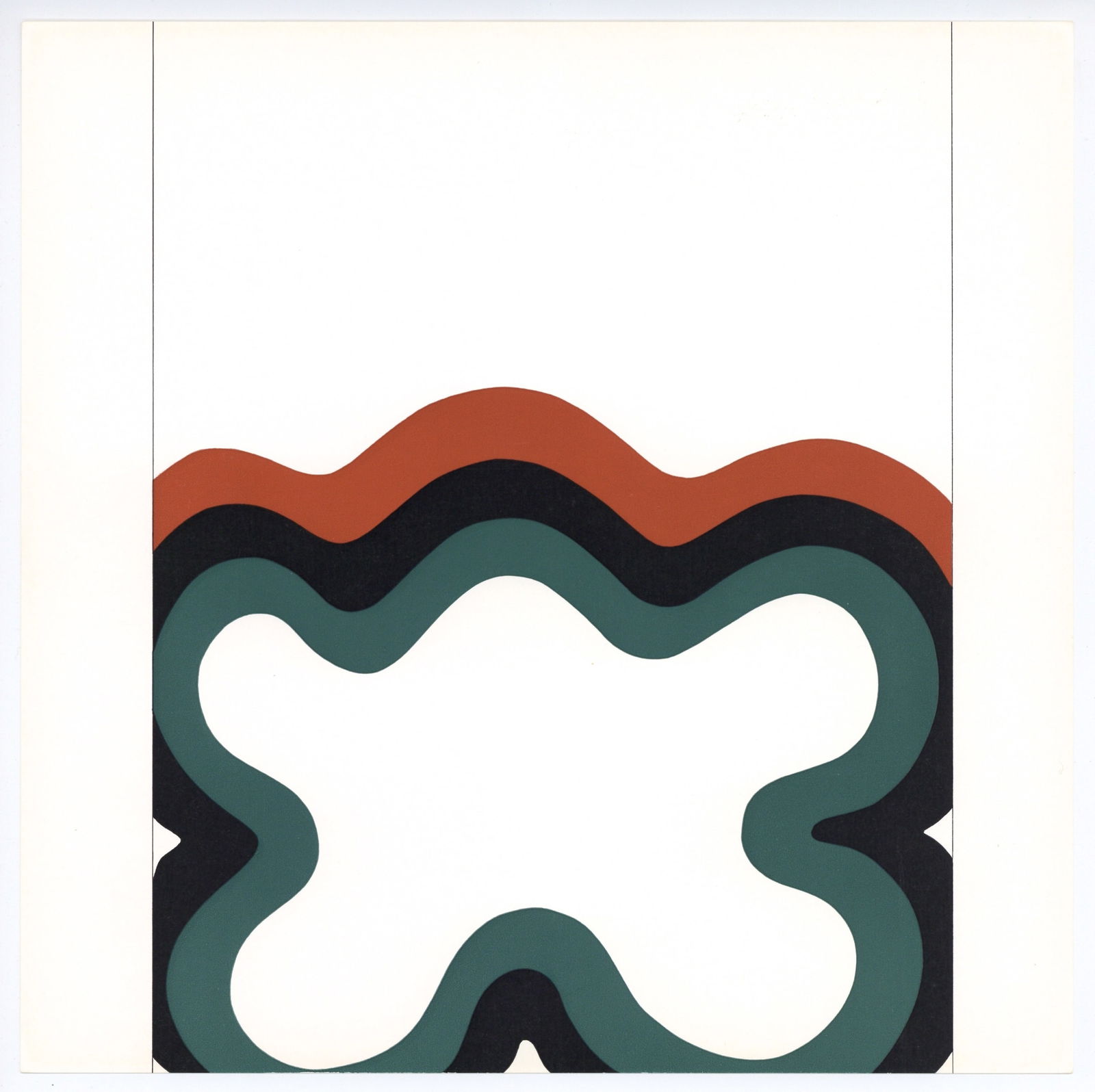 Al Held serigraph "White Goddess" 1967: Medium: silkscreen / serigraph (after the painting). Printed in 1967 by Domberger for the rare Formen der Farbe portfolio, published by Kunstverein Stuttgart of West Germany. Size: 10 1/2 x 10 1/2 inc