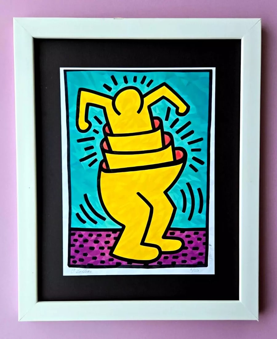 Chiara Bellini + " I LOVE KEITH HARING " Original Hand Signed Print Ltd Ed | COA (1 of 3)