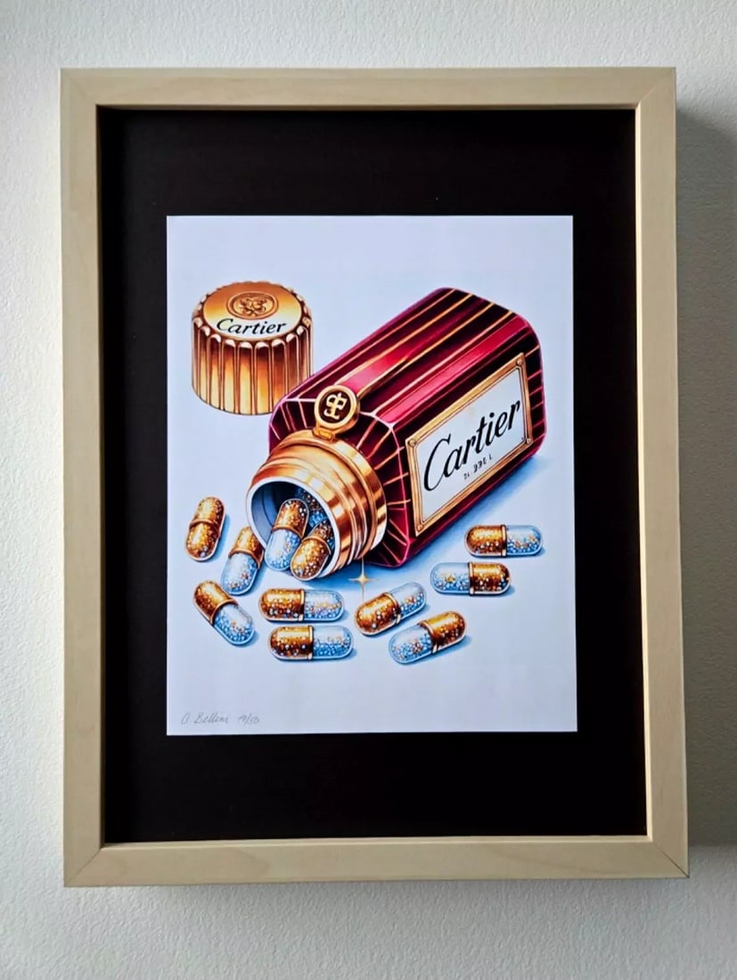 Chiara Bellini + "Cartier Comfort Pills" Original Hand Signed Print Ltd Ed | COA (1 of 4)