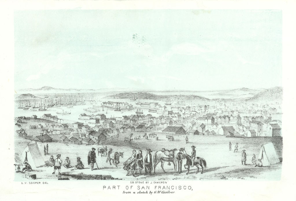 Part of San Francisco', California, lithograph by George Cooper 1853 print (1 of 1)