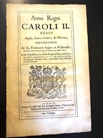 1660 English Act Charles II Free and General Pardon