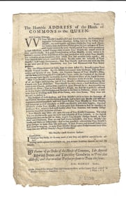 1702 English Handbill Queen Anne Cadiz
