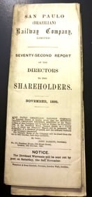 1895 San Paulo Railway Company Report to Shareholders