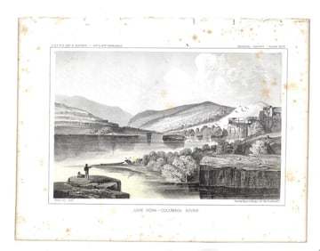 1855 Two Colored Lithographs Columbia River Rockies