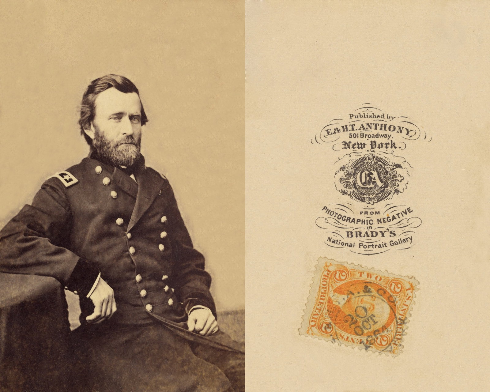 1864, GENERAL ULYSSES S. GRANT (18TH U.S. PRESIDENT), BY MATTHEW BRADY: Title: 1864, GENERAL ULYSSES S. GRANT (18TH U.S. PRESIDENT), BY MATTHEW BRADY Artist/Source: MATTHEW B. BRADY (American, 1823-1896); Brady National Photographic Art Gallery Dimensions: 10 x 8 Original