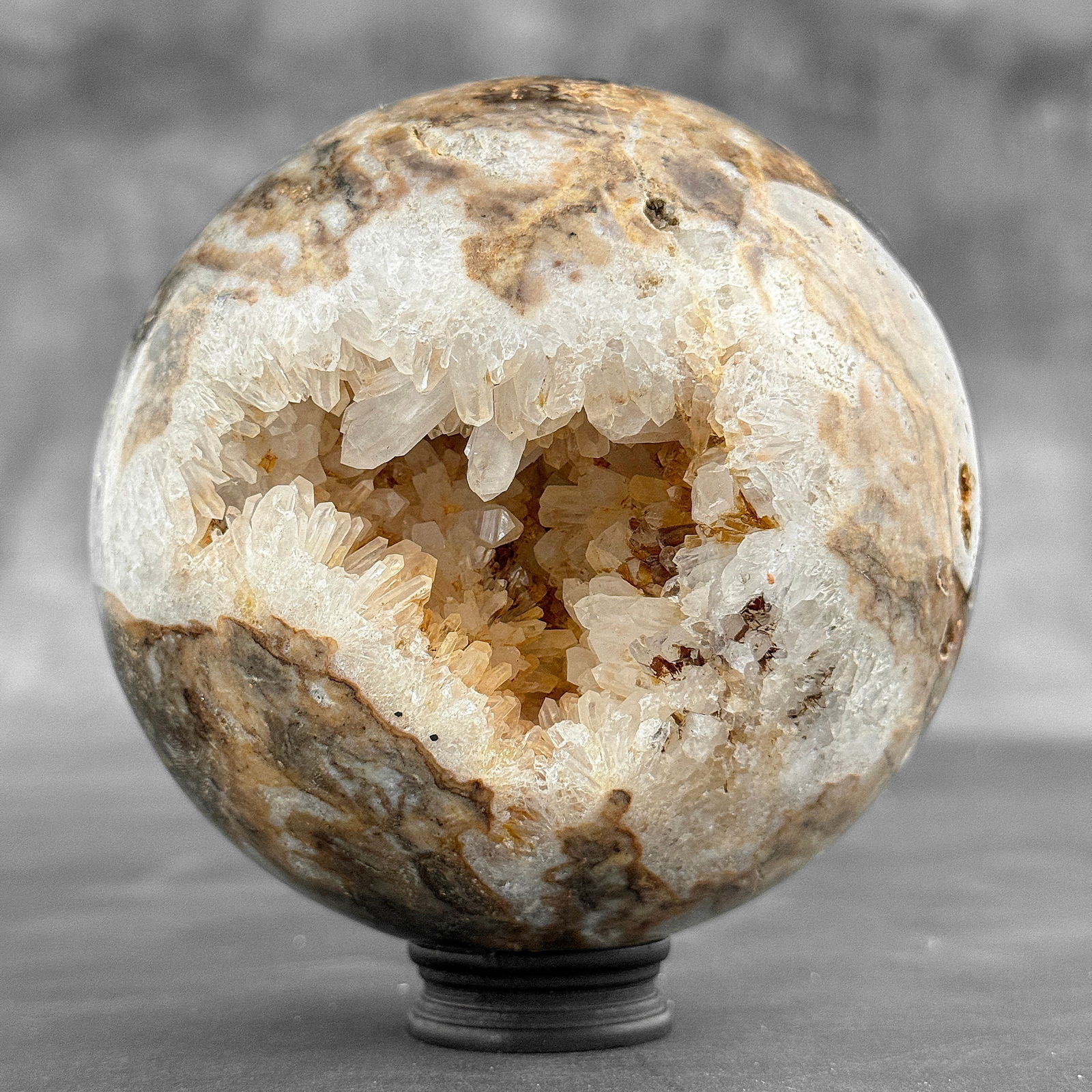 Stunning crystal quartz sphere on a custom stand (1 of 10)