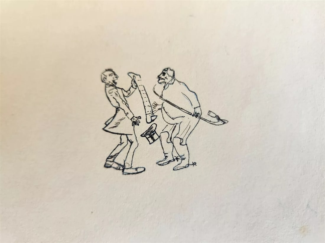 1900s ARTISTS LITTLE ALBUM - MANUSCRIPT DRAWINGS antique ILLUSTRATED (1 of 5)