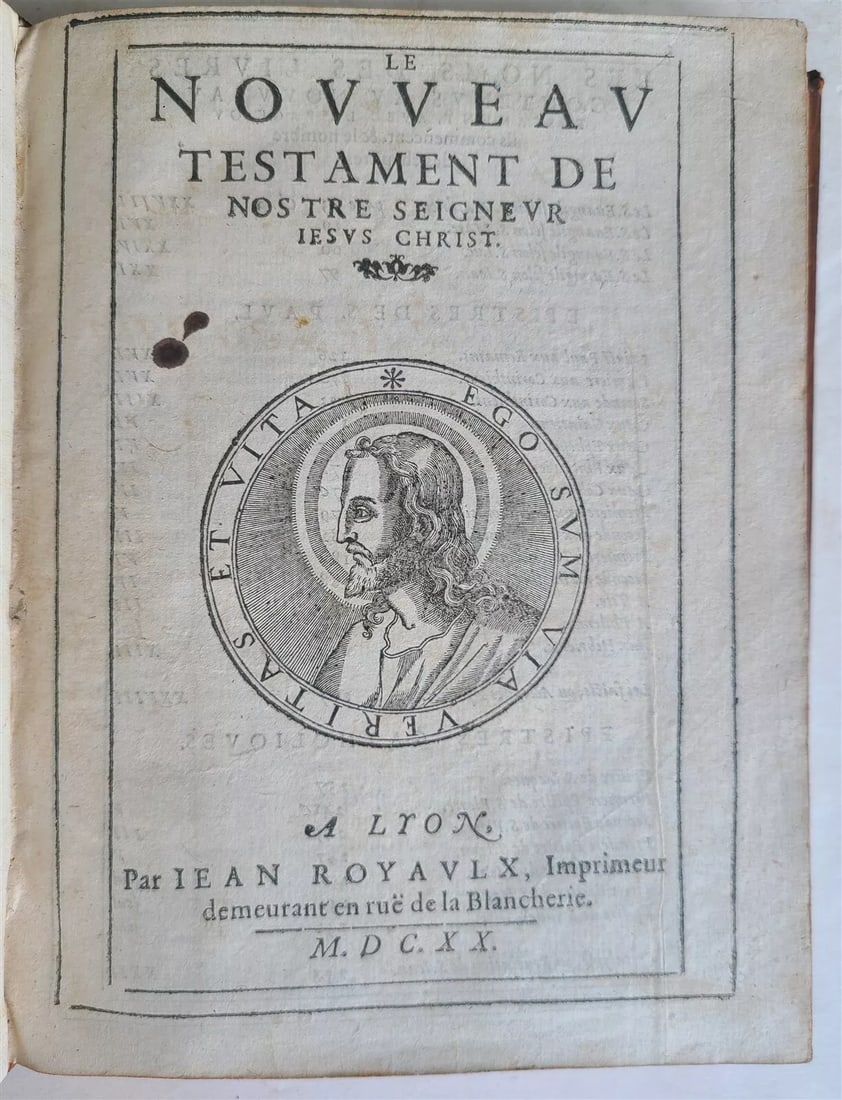 1620 BIBLE in FRENCH ANTIQUE ILLUSTRATED w/ 215 WOODCUTS ! (1 of 20)
