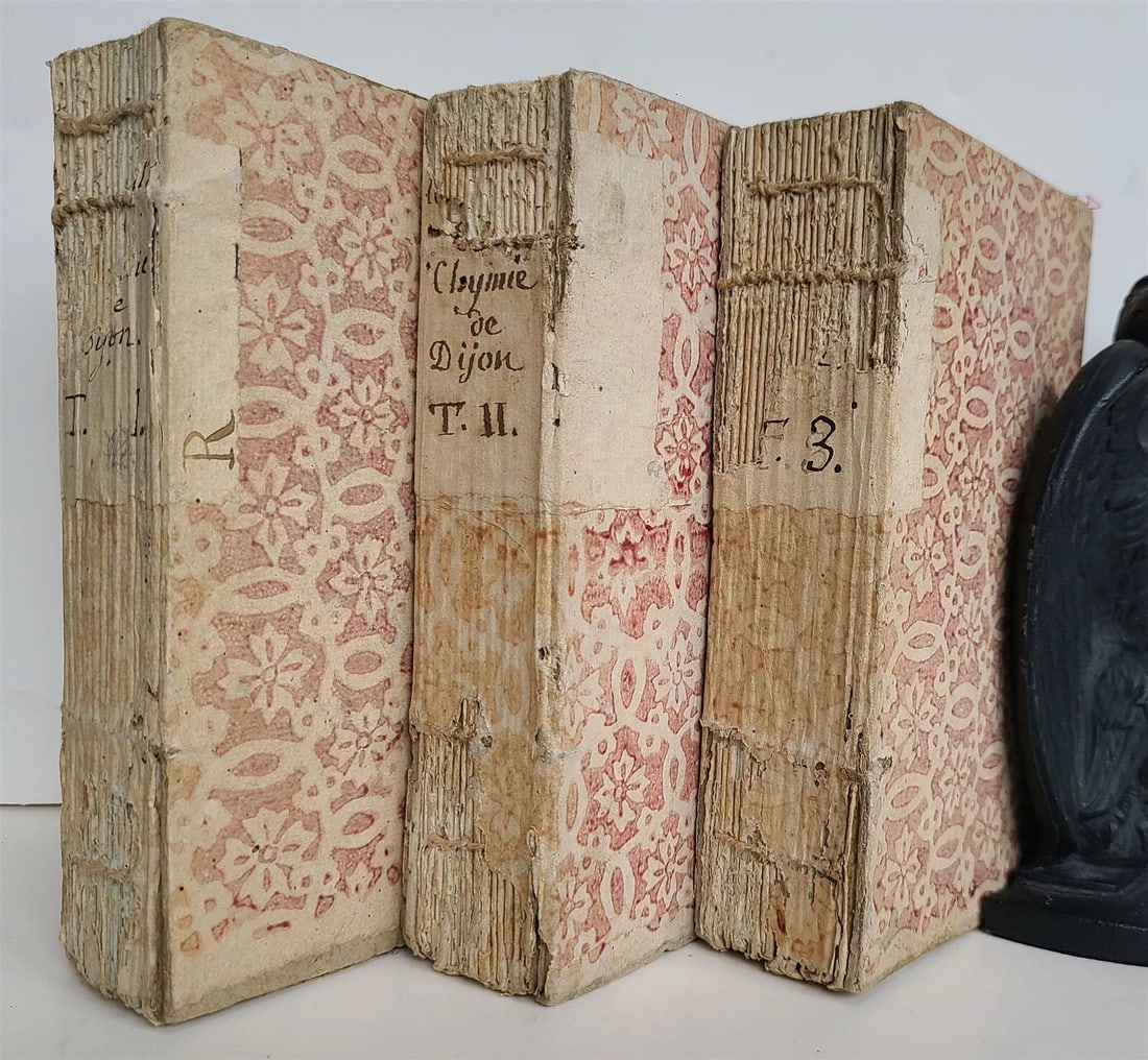 1777-1778 CHEMISTRY in FRENCH 3 VOLUMES antique Elemens de Chymie (1 of 9)
