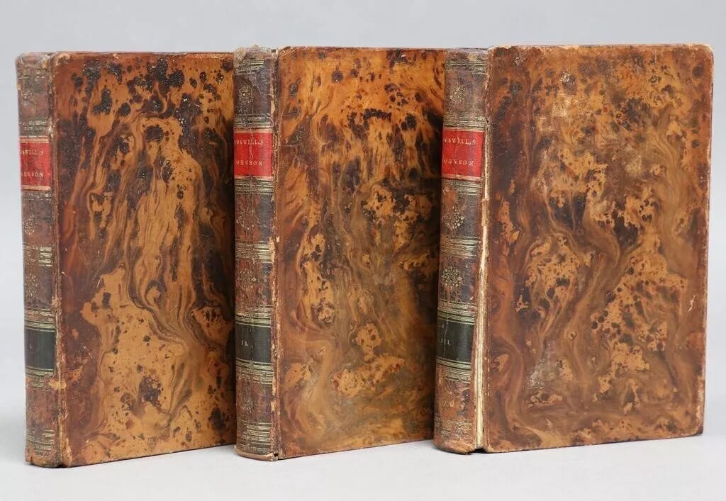 1807 LIFE OF SAMUEL JOHNSON by JAMES BOSWELL 3 VOLUMES SET antique BOSTON (1 of 2)