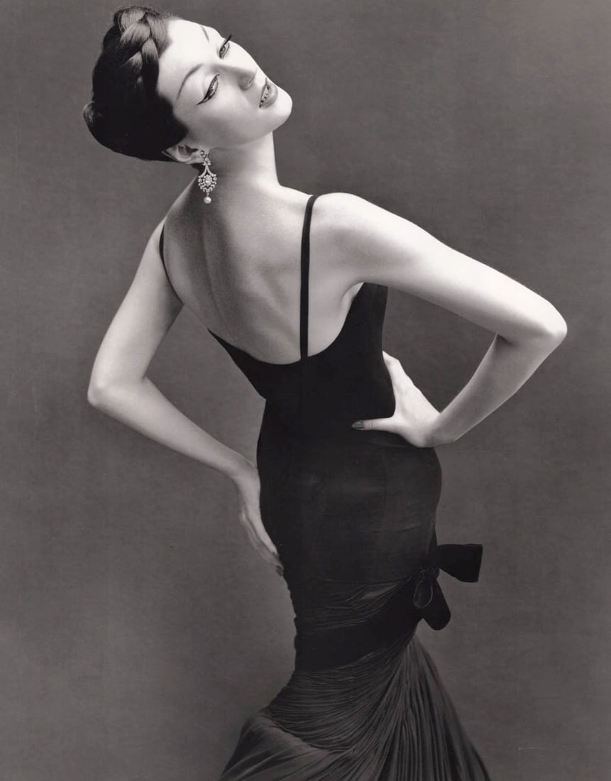 RICHARD AVEDON - Dovima, Paris, 1955: Artist:RICHARD AVEDON Print Title: Dovima, Paris, 1955 Medium: Duotone Photo-lithograph Printed 1990s in Italy Image size (inches) approx 13 x 9.5” Richard Avedon (1923-2004) was an influential