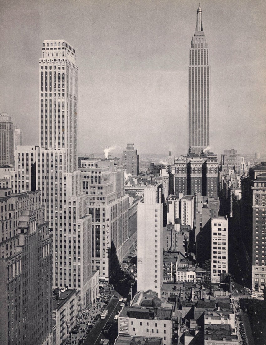 MARIO BUCOVICH - Empire State Building, 1930s: Artist: MARIO BUCOVICH Print Title: Empire State Building, 1930s Medium: Rare, vintage Sheet-fed Gravure Printing Date: 1930's Printed in the USA Image Size approx: 10 x 7 inches Mario von Bucovich (1