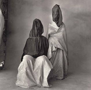 IRVING PENN - Two Guedras, Morocco, 1971: Artist: IRVING PENN Print Title: Two Guedras, Morocco, 1971 Medium:Quad-tone Print Printed 1990’s in the US Image size (inches) approx. 8 x 8” Irving Penn was an American photographer know