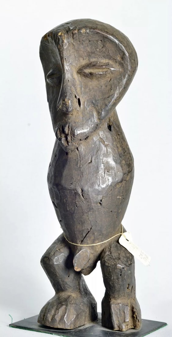 Slit drum African Art rare anthropomorphic Lega Figure Statue Congo drc: Rare slot drum Decorative anthropomorphic wooden sculpture LEGA Tribe - Congo Drc Height 38 cm - About 15 inches Condition: acceptable Reserve: $200.00 Shipping: Domestic: Flat-rate of $35.00 to anywh