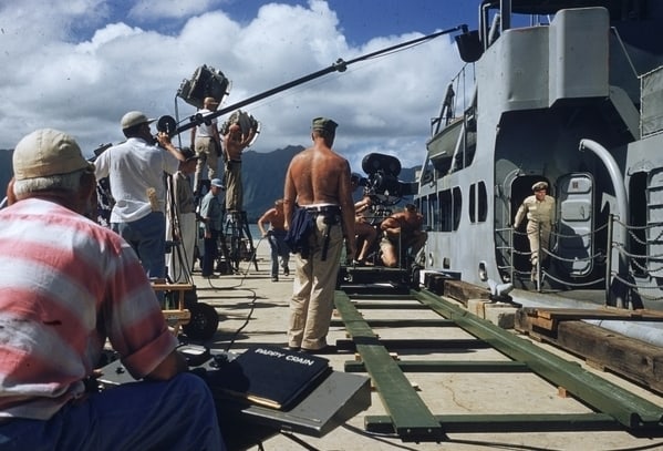 Mister Roberts ' By Slim Aarons Oversized C Type: Description ' Mister Roberts ' by Slim Aarons 1955: On the set of Mister Roberts directed by John Ford and Mervyn LeRoy. Star lead, Henry Fonda (1905 - 1982) as Lt Doug Roberts is coming up on deck. (