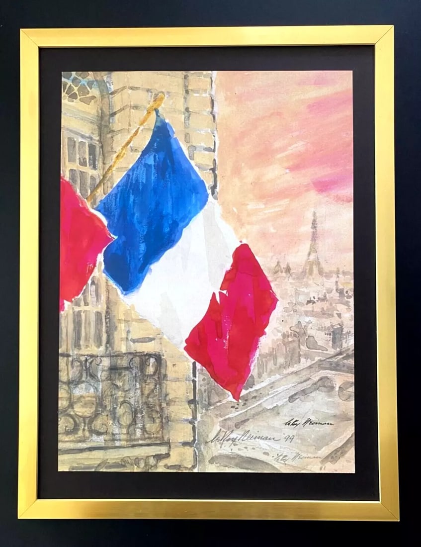LEROY NEIMAN + SKETCHBOOK DRAWING PARIS + CIRCA 1970'S + SIGNED PRINT FRAMED (1 of 3)