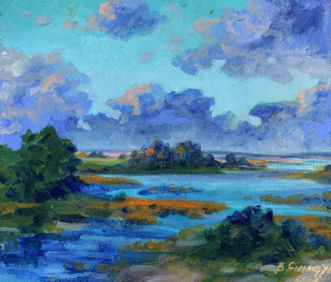 Oil painting Sunset behind the clouds Valentina Simashchuk (1 of 12)