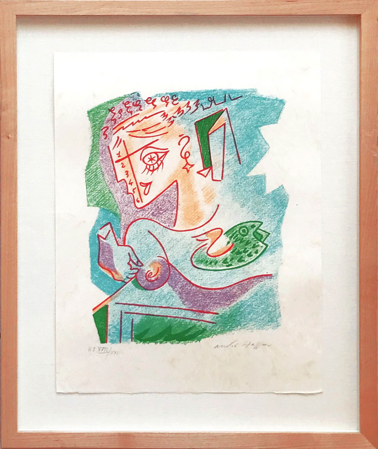 Masson signed Lithograph Une Etoile du craie-2 1973 framed: Artist: Andre Masson Country: France Title: Une Etoile du Craie - 2 Medium: Original Lithograph Marks: Hand-signed & Numbered in pencil Paper: Japon Nacre 10.5 x 9 inch Provenance: Suite Une Etoil