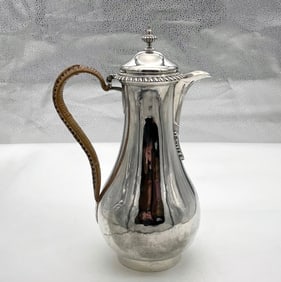 Mid 18th Century Antique George II Silver Coffee Jug London 1759 Augustin Le Sage