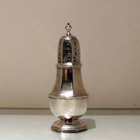 Early 18th Century Antique George I Britannia Silver Sugar Caster London 1717 Charles Adam