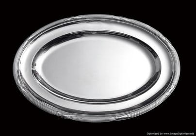 ANTIQUE 19th CENTURY FRENCH 950 STERLING SILVER SERVING PLATTER,1850-1899