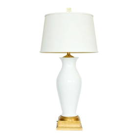Vintage Porcelain and Gold Leaf Lamp Mont (1 of 4)