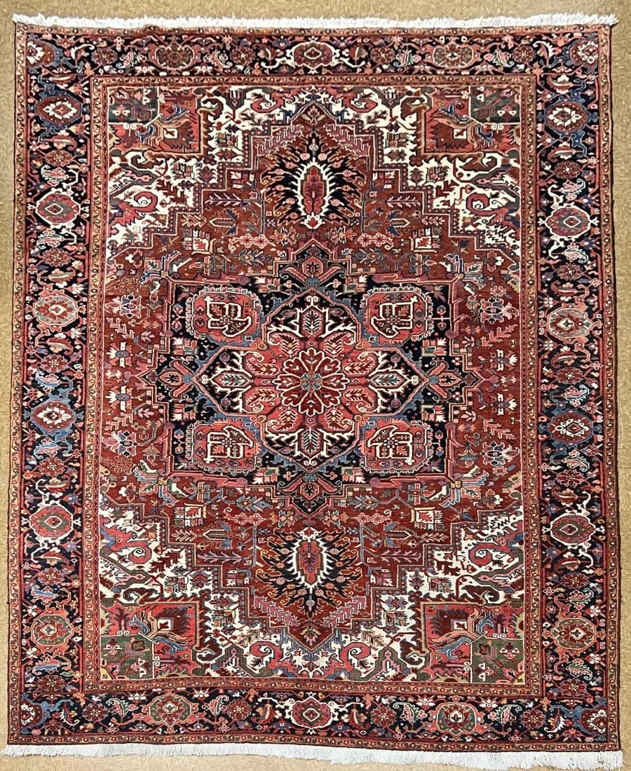 Persian Antique Heriz Serapi Hand Knotted Tribal Red Oriental Nomadic Wool Area Rug Carpet 9'4" x: Title:Persian Antique Heriz Serapi Hand Knotted Tribal Red Oriental Nomadic Wool Area Rug Carpet 9'4" x 13'2" Description:• Rug Number: H201 • Country of Origin: Iran • Style, Design