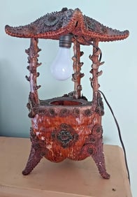 Rare Hawaiian table lamp coconut starfish estate fresh Polynesian