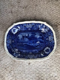 14 1/4” stevenson dark blue staffordshire platter
