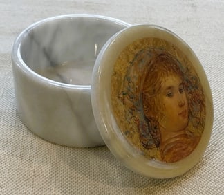 Edna Hibel Marble Trinket Box