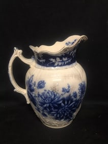 Flow Blue Floral Pitcher