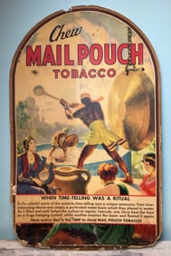 Rare Mail Pouch Tobacco Cardboard Advertising Original Vintage Tobbaciana