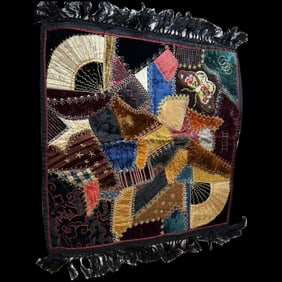 Antique Highly Decorated Crazy Quilt