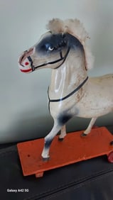 German pull toy carved painted fair condition