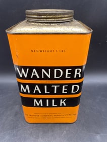 VINTAGE WANDER MALTED MILK TIN. COUNTRY STORE ADVERTISING