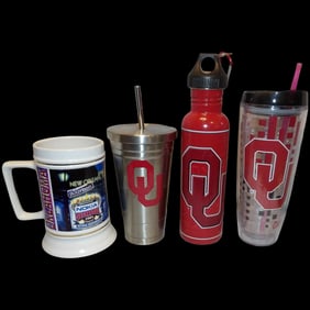 Vintage Oklahoma University Drink Containers