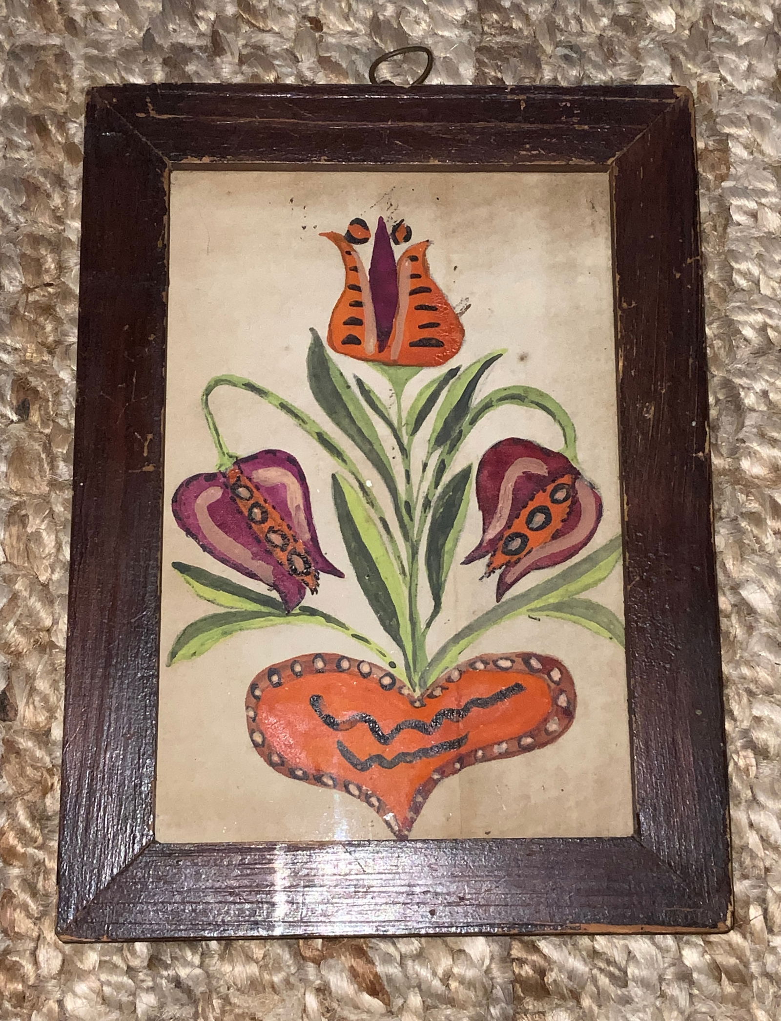 Tulip with Heart Fraktur.