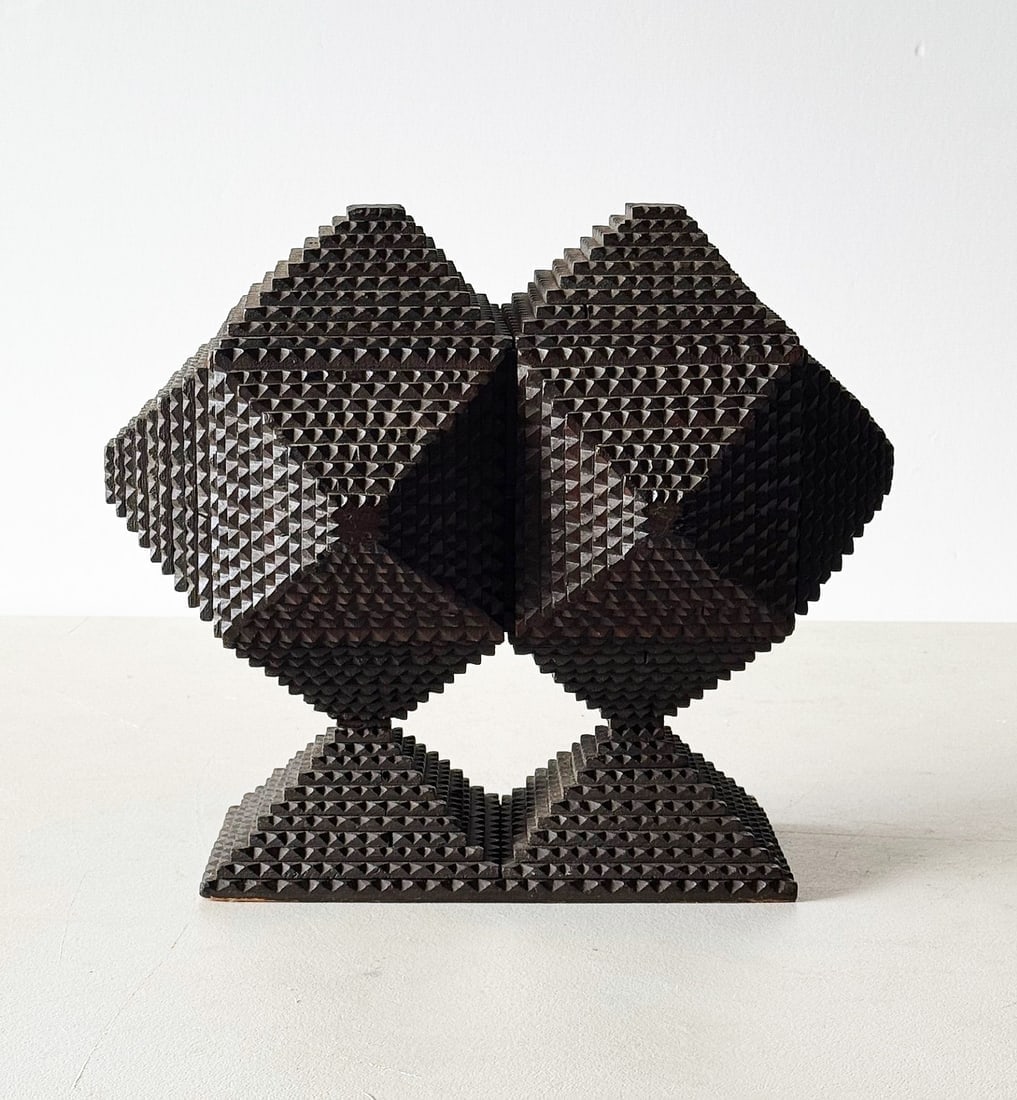 Tramp Art Pedestal Box w Suprise Compartments (1 of 5)