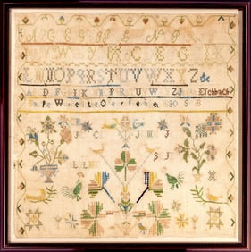 NEEDLEWORK SAMPLER - PENNSYLVANIA DATED 1830